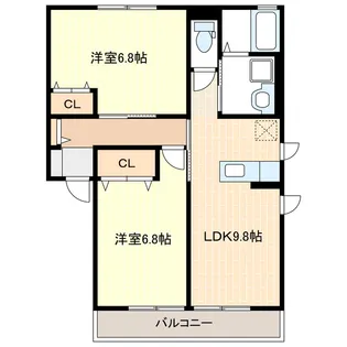 サングリーンD【2階】の間取り