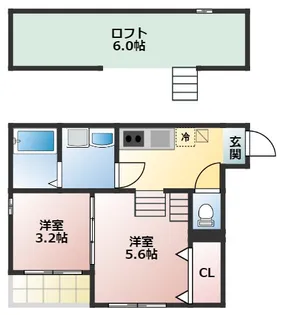 ハーモニーテラスイズモ【2階】の間取り
