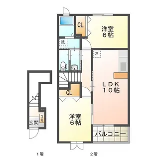 オーデンハオスB棟【2階】の間取り
