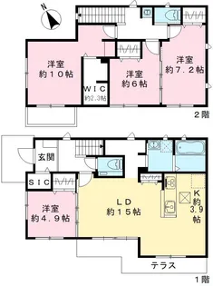 茨城県つくば市谷田部陣場【一戸建】の間取り