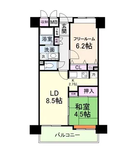 シャルマンフジアニエス本町【6階】の間取り