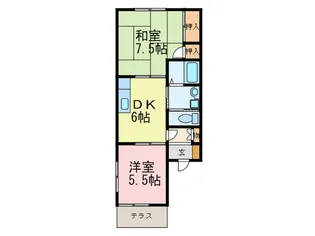 シャト-エイワ【1階】の間取り