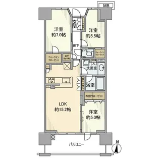 グレーシア藤沢鵠沼【5階】の間取り