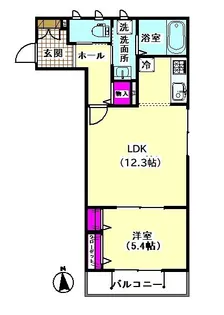パルシェ萩中【3階】の間取り