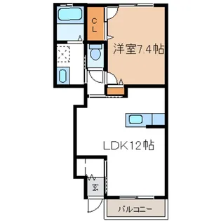 カーサミニーノ【1階】の間取り