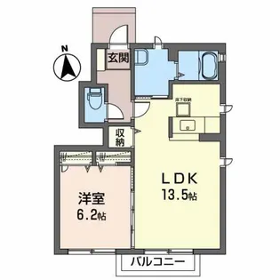 メゾン ケイワA【1階】の間取り