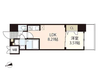 S-RESIDENCE観音公園aloria【13階】の間取り
