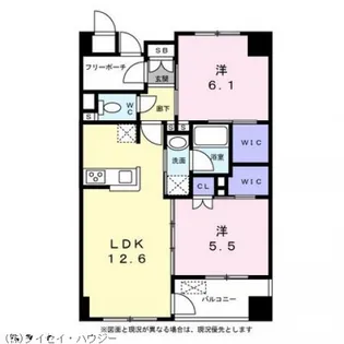 フラッツ庚午【1階】の間取り