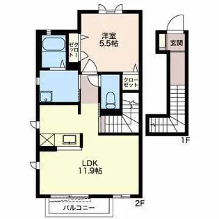 ボートハウスIII【2階】の間取り