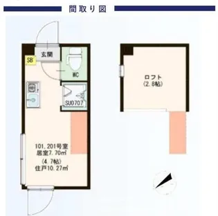 ハーモニーテラス下高井戸V【1階】の間取り