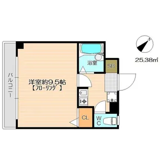 ドミールグリーンベルC棟【1階】の間取り