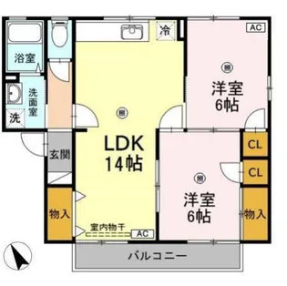 ハイドゥ伴 C棟【1階】の間取り