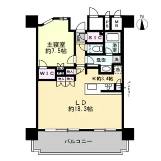 プレミストタワー総曲輪【11階】の間取り