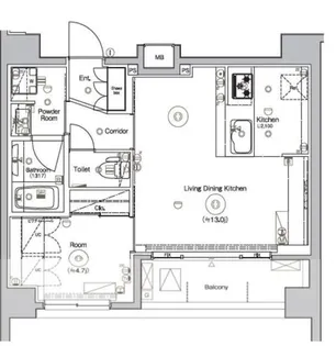 SYFORME UENO Asyl Court【9階】の間取り