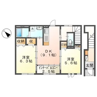 スターテラス上安【2階】の間取り