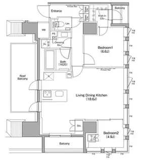 ザ・パークハビオ麻布十番【8階】の間取り