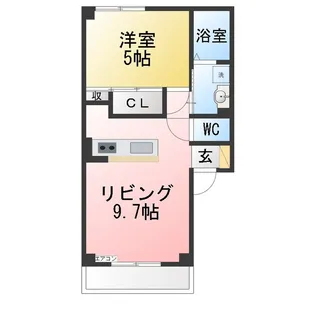 Mauve Lumiere (モーヴルミエール)【3階】の間取り