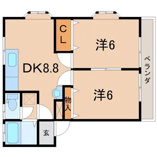 西町アパートA棟【1階】の間取り