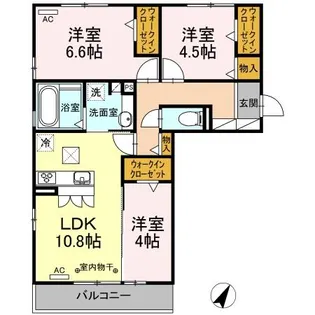 オレンジコート【1階】の間取り