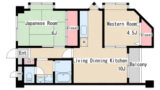 ハピネス東須磨【3階】の間取り