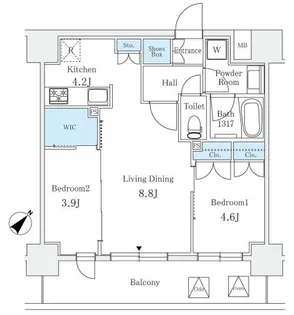 サンライズ茅場町【4階】の間取り