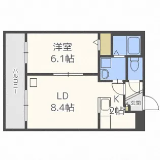 エクセル美園【3階】の間取り