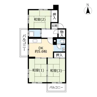 UR大麻中町【5階】の間取り