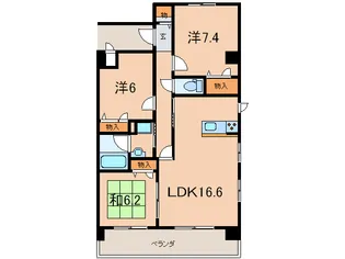 サンドゥカーレ【3階】の間取り