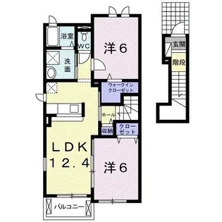 サンライト・カワサキC【2階】の間取り