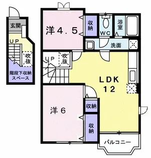 ハーヴェストFーB【2階】の間取り
