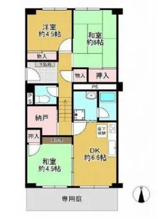 サンライズマンション岸和田上野町【1階】の間取り
