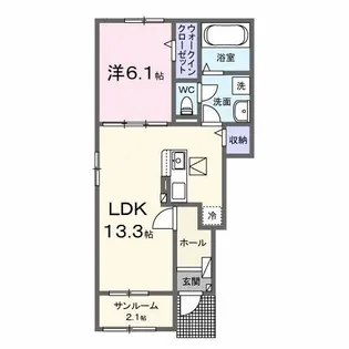 カーサ ソレイユ【1階】の間取り