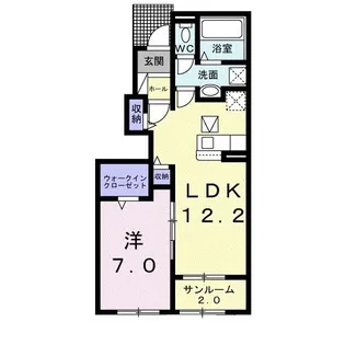 メゾン ラ シャンスS【1階】の間取り