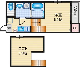 ハーモニーテラス内田橋【2階】の間取り