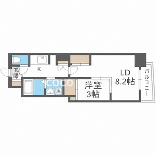 SERENiTE谷町croix【5階】の間取り
