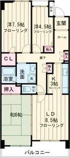 コーポレート小金井梶野通り2号棟【4階】の間取り