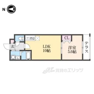 ソリティア梅小路【1階】の間取り