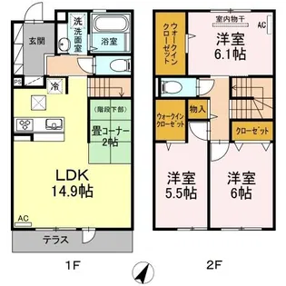 コンフォルタ柚月 B棟の間取り