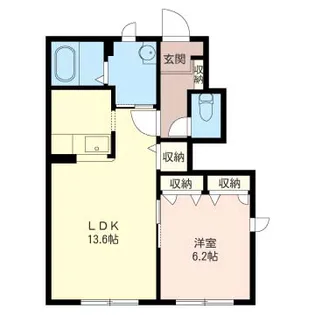 ウェルコートD【1階】の間取り