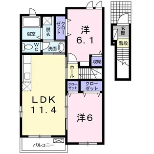 リバーサイドハウス壱番館【2階】の間取り
