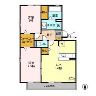 ベルデュールB棟【1階】の間取り