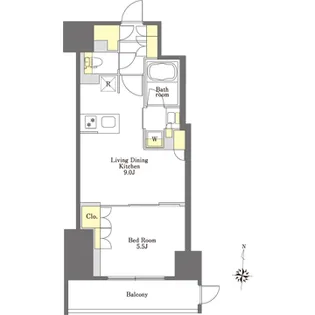 プライムメゾン市谷山伏町【1階】の間取り
