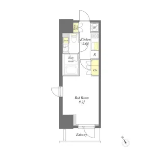 プライムメゾン門前仲町【13階】の間取り