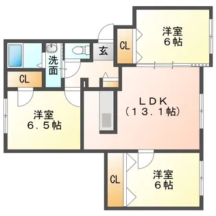 サニーハウス若草【2階】の間取り