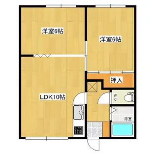 幸陽ハイツ【1階】の間取り