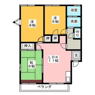 リバーサイド徳重A棟【2階】の間取り