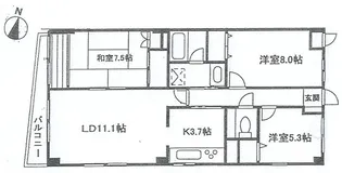 サンテラス高輪【2階】の間取り
