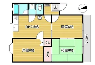 シャリエユウセイI【1階】の間取り