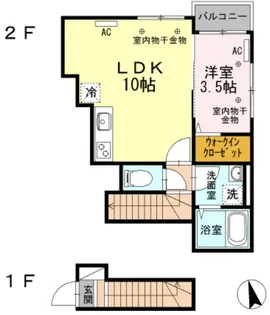 東京都調布市布田2【アパート】の間取り