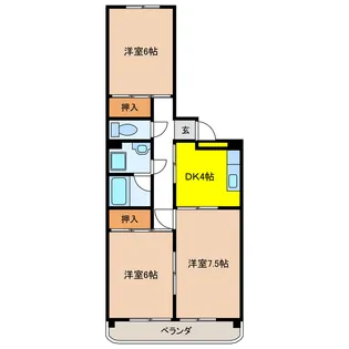 岐阜県岐阜市茜部大野2【マンション】の間取り